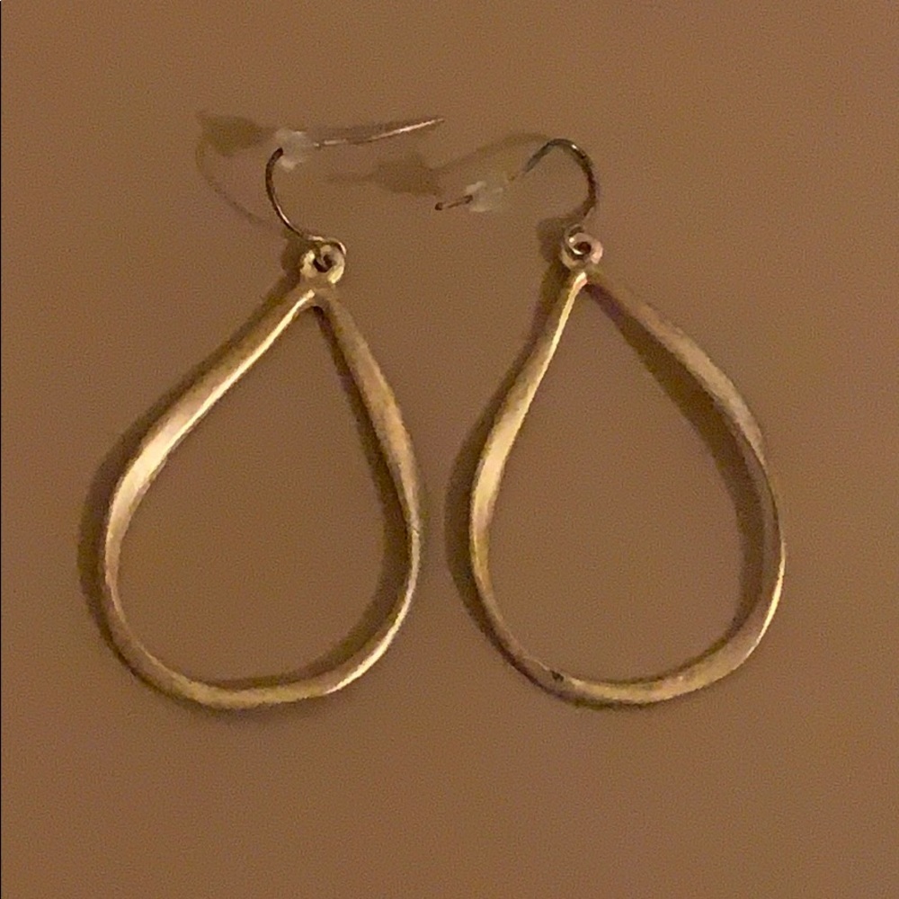 Gold Pear Shaped Hoop Earrings